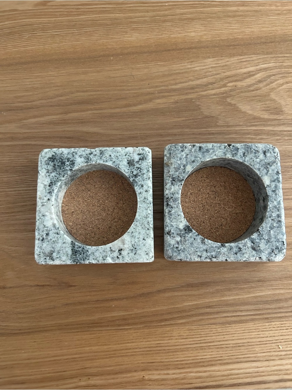 Sea Stones Granite Square Coasters - Gray